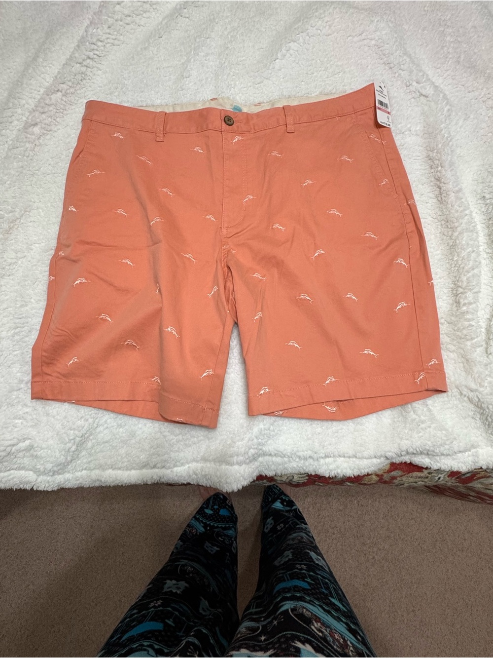 Borocay Citrus Splash Embroidered Flat-Front Shorts
